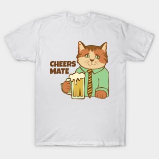 Cheers Mate Cat and Beer T-Shirt